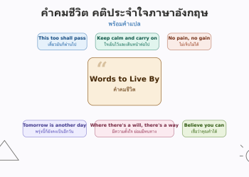 คำคมชีวิต คติประจําใจภาษาอังกฤษ พร้อมคำแปล