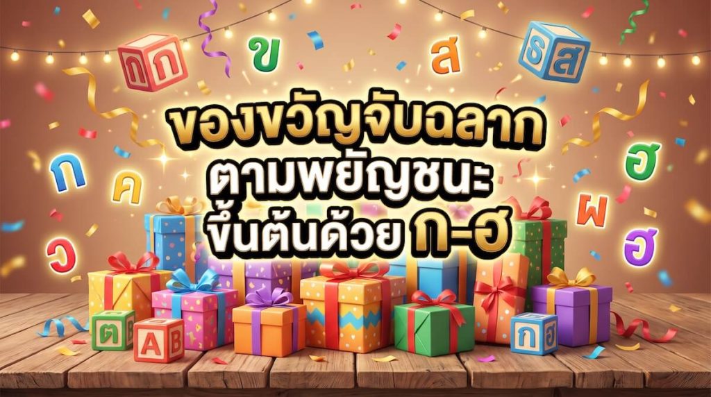 ของขวัญจับฉลากตามพยัญชนะ ขึ้นต้นด้วย ก-ฮ