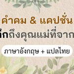 คำคม แคปชั่นถึงคุณแม่ที่จากไป